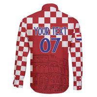 Croatia Football 2025 Custom Family Matching Tank Maxi Dress and Hawaiian Shirt Red Hrvatska Kockasti - Pula Arena