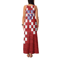 Croatia Football 2025 Custom Family Matching Tank Maxi Dress and Hawaiian Shirt Red Hrvatska Kockasti - Pula Arena