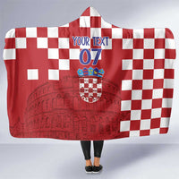 Croatia Football 2025 Custom Hooded Blanket Red Hrvatska Kockasti - Pula Arena