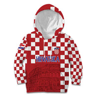 Croatia Football 2025 Custom Kid Hoodie Red Hrvatska Kockasti - Pula Arena