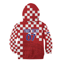 Croatia Football 2025 Custom Kid Hoodie Red Hrvatska Kockasti - Pula Arena