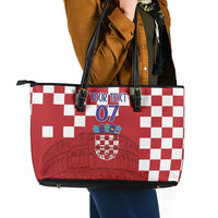Croatia Football 2025 Custom Leather Tote Bag Red Hrvatska Kockasti - Pula Arena