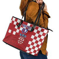 Croatia Football 2025 Custom Leather Tote Bag Red Hrvatska Kockasti - Pula Arena