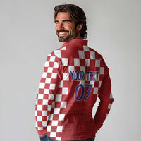 Croatia Football 2025 Custom Long Sleeve Polo Shirt Red Hrvatska Kockasti - Pula Arena