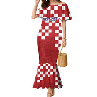 Croatia Football 2025 Custom Mermaid Dress Red Hrvatska Kockasti - Pula Arena