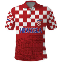 Croatia Football 2025 Custom Polo Shirt Red Hrvatska Kockasti - Pula Arena