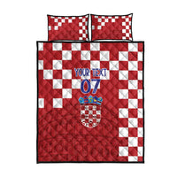 Croatia Football 2025 Custom Quilt Bed Set Red Hrvatska Kockasti - Pula Arena