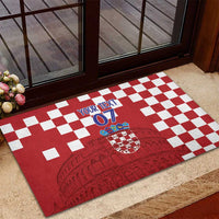 Croatia Football 2025 Custom Rubber Doormat Red Hrvatska Kockasti - Pula Arena