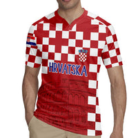 Croatia Football 2025 Custom Rugby Jersey Red Hrvatska Kockasti - Pula Arena