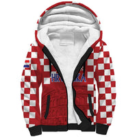 Croatia Football 2025 Custom Sherpa Hoodie Red Hrvatska Kockasti - Pula Arena
