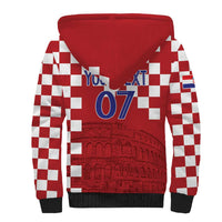 Croatia Football 2025 Custom Sherpa Hoodie Red Hrvatska Kockasti - Pula Arena