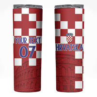 Croatia Football 2025 Custom Skinny Tumbler Red Hrvatska Kockasti - Pula Arena