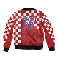 Croatia Football 2025 Custom Sleeve Zip Bomber Jacket Red Hrvatska Kockasti - Pula Arena