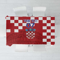 Croatia Football 2025 Custom Tablecloth Red Hrvatska Kockasti - Pula Arena