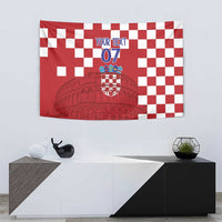Croatia Football 2025 Custom Tapestry Red Hrvatska Kockasti - Pula Arena