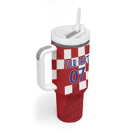 Croatia Football 2025 Custom Tumbler With Handle Red Hrvatska Kockasti - Pula Arena