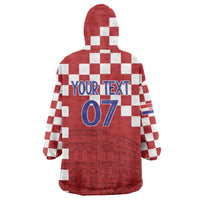 Croatia Football 2025 Custom Wearable Blanket Hoodie Red Hrvatska Kockasti - Pula Arena