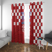 Croatia Football 2025 Custom Window Curtain Red Hrvatska Kockasti - Pula Arena