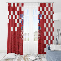 Croatia Football 2025 Custom Window Curtain Red Hrvatska Kockasti - Pula Arena