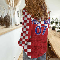 Croatia Football 2025 Custom Women Casual Shirt Red Hrvatska Kockasti - Pula Arena