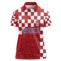 Croatia Football 2025 Custom Women Polo Shirt Red Hrvatska Kockasti - Pula Arena