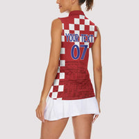 Croatia Football 2025 Custom Women Sleeveless Polo Shirt Red Hrvatska Kockasti - Pula Arena