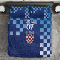Croatia Football 2025 Custom Bedding Set Blue Hrvatska Kockasti - Pula Arena