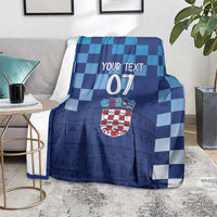 Croatia Football 2025 Custom Blanket Blue Hrvatska Kockasti - Pula Arena