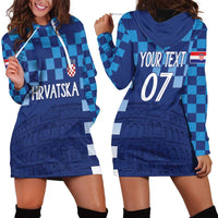 Croatia Football 2025 Custom Hoodie Dress Blue Hrvatska Kockasti - Pula Arena