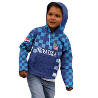 Croatia Football 2025 Custom Kid Hoodie Blue Hrvatska Kockasti - Pula Arena