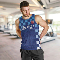 Croatia Football 2025 Custom Men Tank Top Blue Hrvatska Kockasti - Pula Arena
