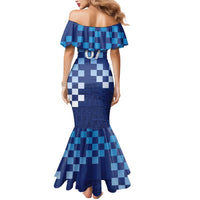 Croatia Football 2025 Custom Mermaid Dress Blue Hrvatska Kockasti - Pula Arena
