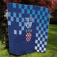 Croatia Football 2025 Custom Quilt Blue Hrvatska Kockasti - Pula Arena
