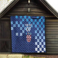 Croatia Football 2025 Custom Quilt Blue Hrvatska Kockasti - Pula Arena