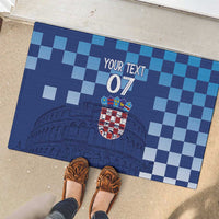 Croatia Football 2025 Custom Rubber Doormat Blue Hrvatska Kockasti - Pula Arena