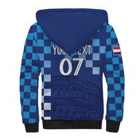 Croatia Football 2025 Custom Sherpa Hoodie Blue Hrvatska Kockasti - Pula Arena