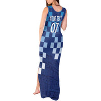 Croatia Football 2025 Custom Tank Maxi Dress Blue Hrvatska Kockasti - Pula Arena
