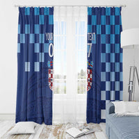Croatia Football 2025 Custom Window Curtain Blue Hrvatska Kockasti - Pula Arena