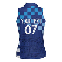 Croatia Football 2025 Custom Women Sleeveless Polo Shirt Blue Hrvatska Kockasti - Pula Arena