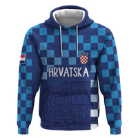 Croatia Football 2025 Custom Zip Hoodie Blue Hrvatska Kockasti - Pula Arena
