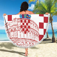 Croatia Football 2025 Custom Beach Blanket White Hrvatska Kockasti - Pula Arena