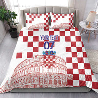 Croatia Football 2025 Custom Bedding Set White Hrvatska Kockasti - Pula Arena