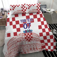 Croatia Football 2025 Custom Bedding Set White Hrvatska Kockasti - Pula Arena