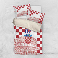 Croatia Football 2025 Custom Bedding Set White Hrvatska Kockasti - Pula Arena