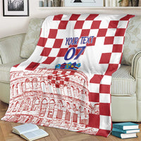 Croatia Football 2025 Custom Blanket White Hrvatska Kockasti - Pula Arena