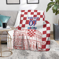 Croatia Football 2025 Custom Blanket White Hrvatska Kockasti - Pula Arena