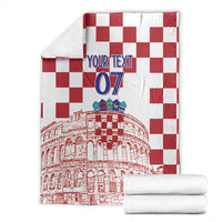 Croatia Football 2025 Custom Blanket White Hrvatska Kockasti - Pula Arena