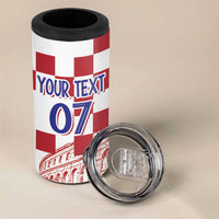 Croatia Football 2025 Custom 4 in 1 Can Cooler Tumbler White Hrvatska Kockasti - Pula Arena