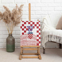Croatia Football 2025 Custom Canvas Wall Art White Hrvatska Kockasti - Pula Arena