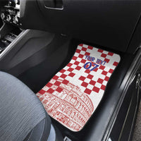Croatia Football 2025 Custom Car Mats White Hrvatska Kockasti - Pula Arena